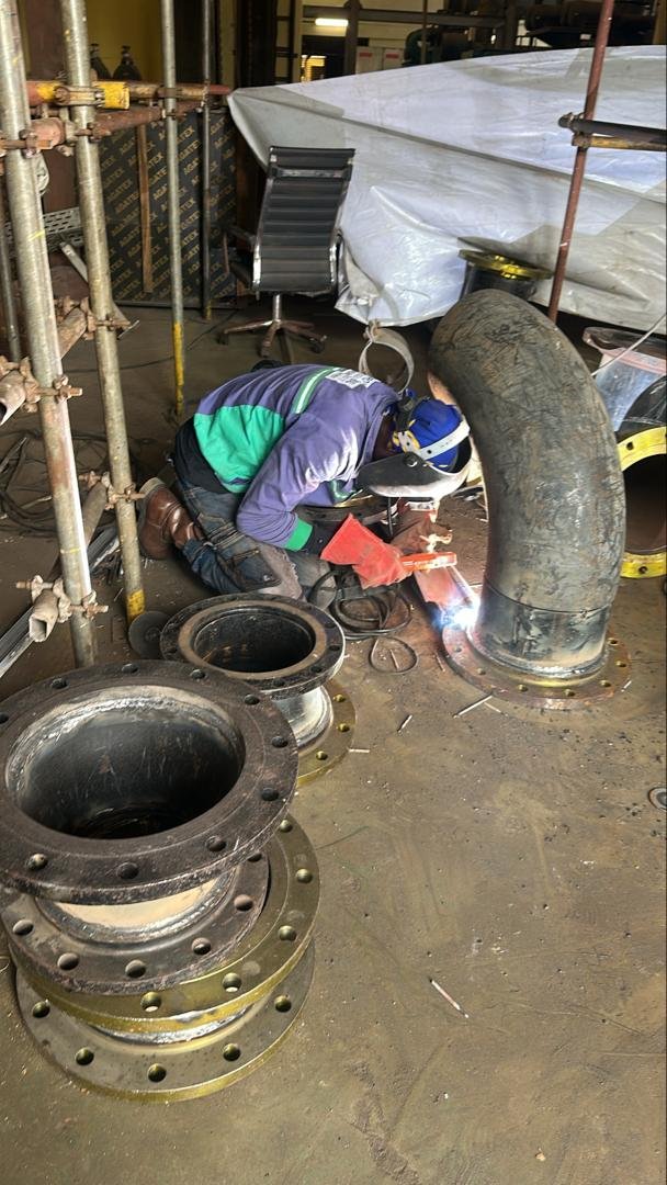 Argon pipe welding on site
