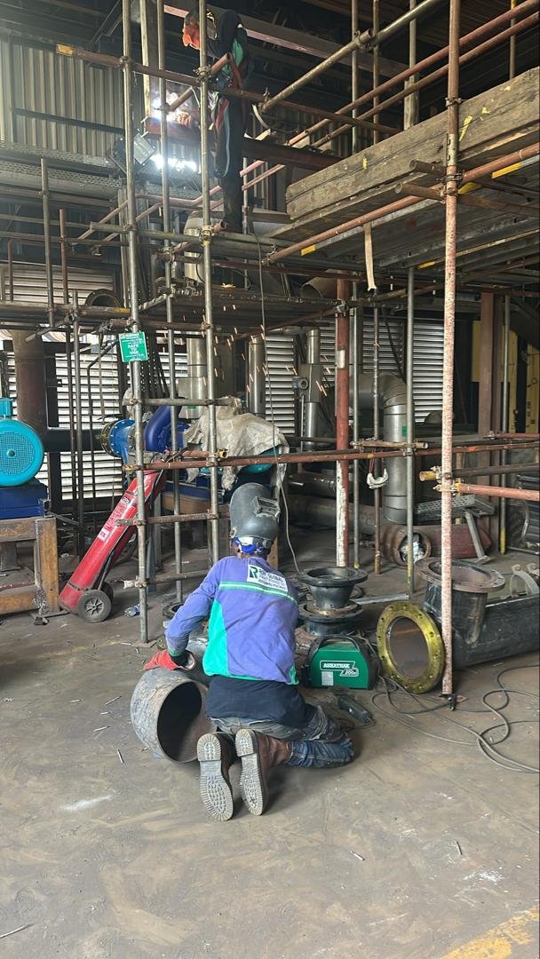 Scaffold pipe welding installation